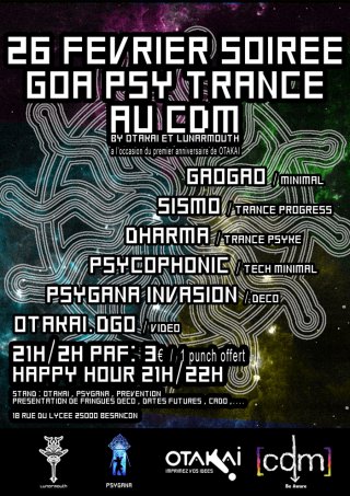 reportage photo et video Soiree Goa Psy Trance au CDM a Besancon - 26/02/2010